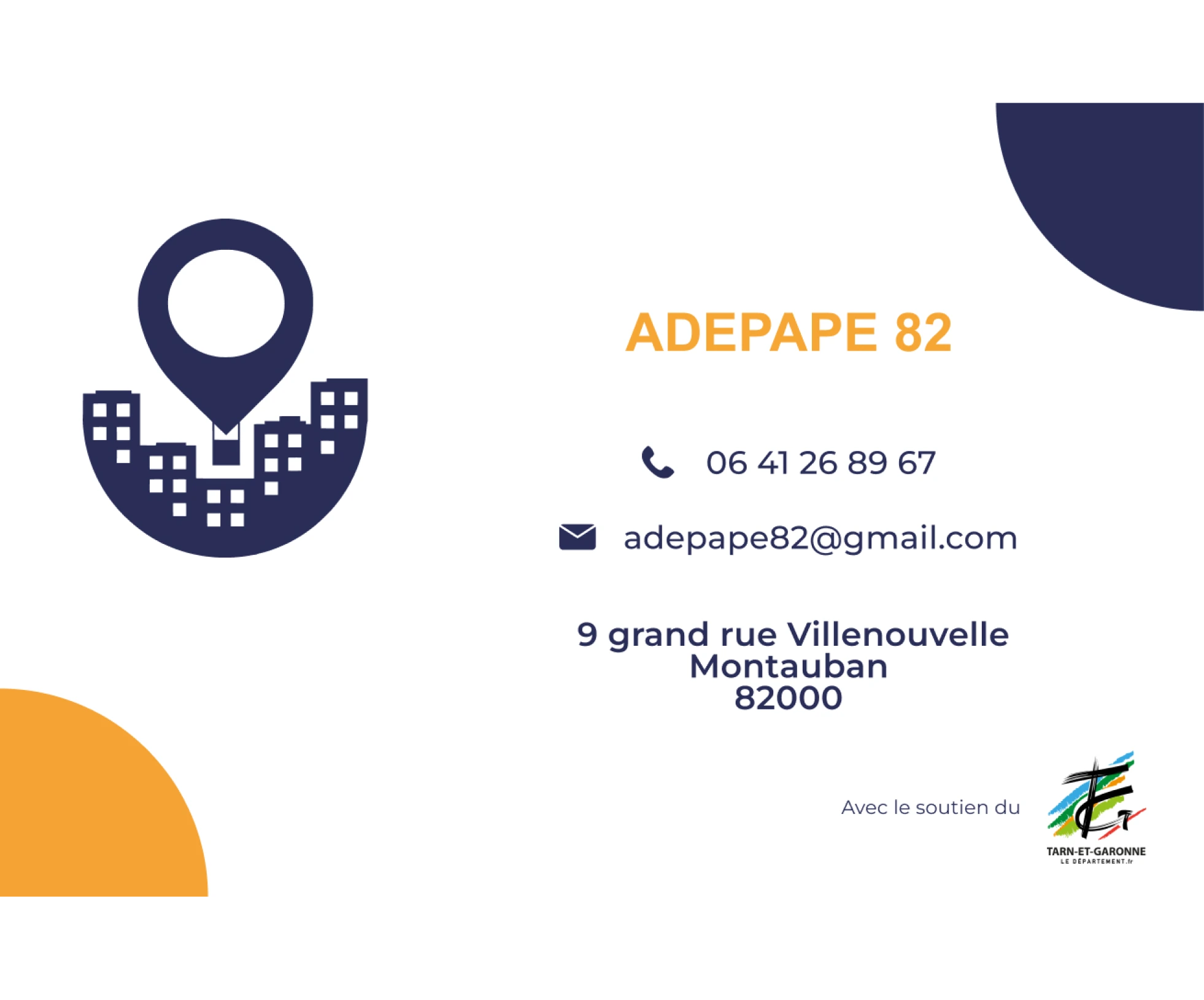 Face arrière carte de visite