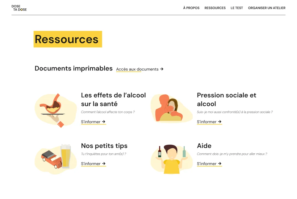 Page ressources - Dose ta dose